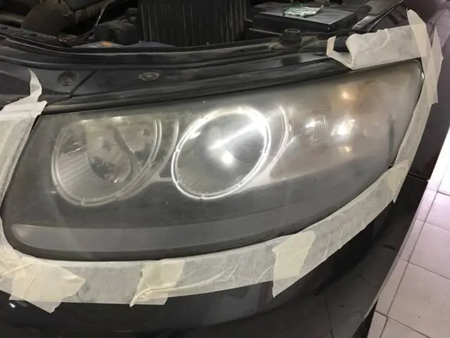 Far îngălbenit, înainte de polish